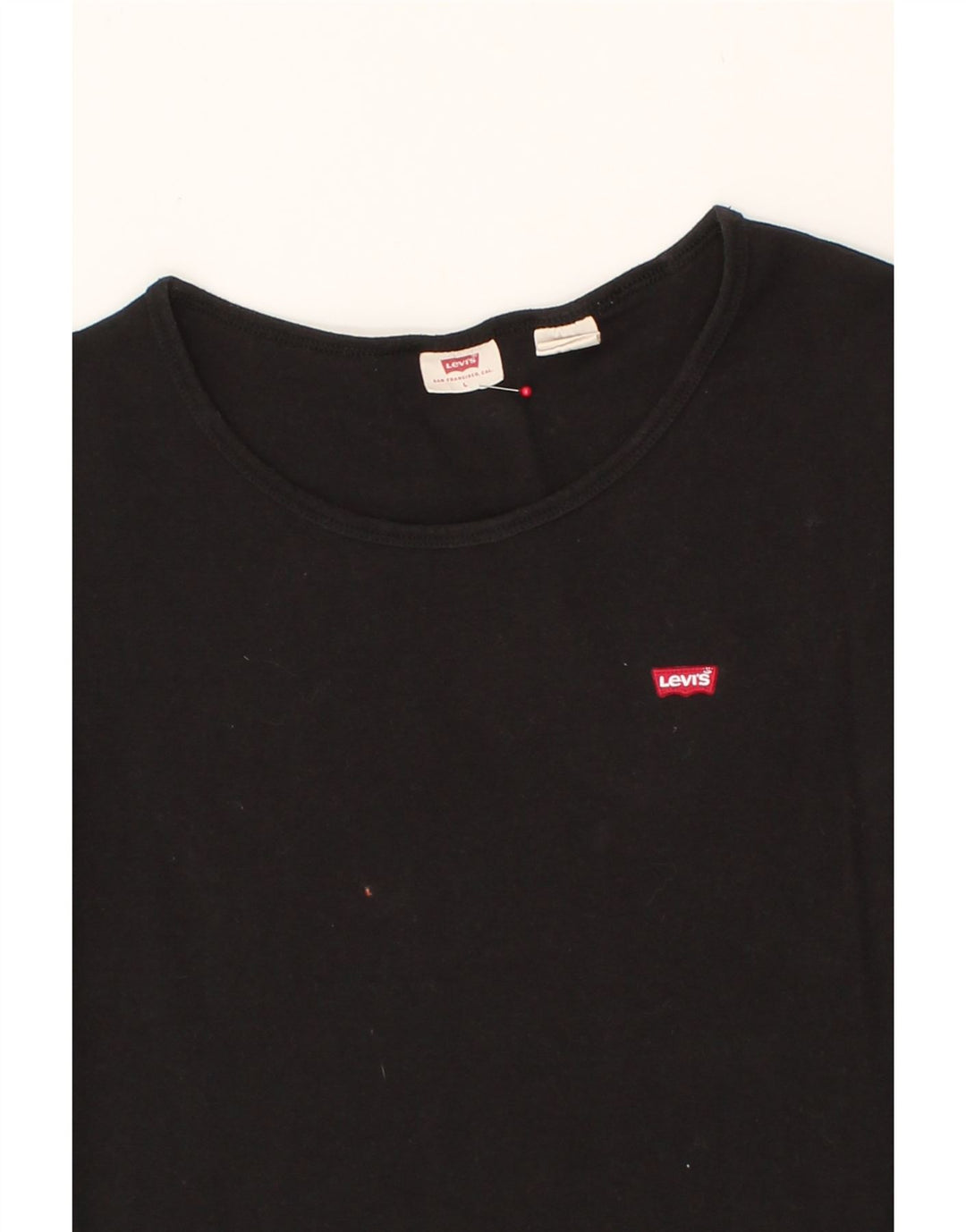 LEVI'S Womens T-Shirt Top UK 14 Large Black Vintage Levi's and Second-Hand Levi's from Messina Hembry 
