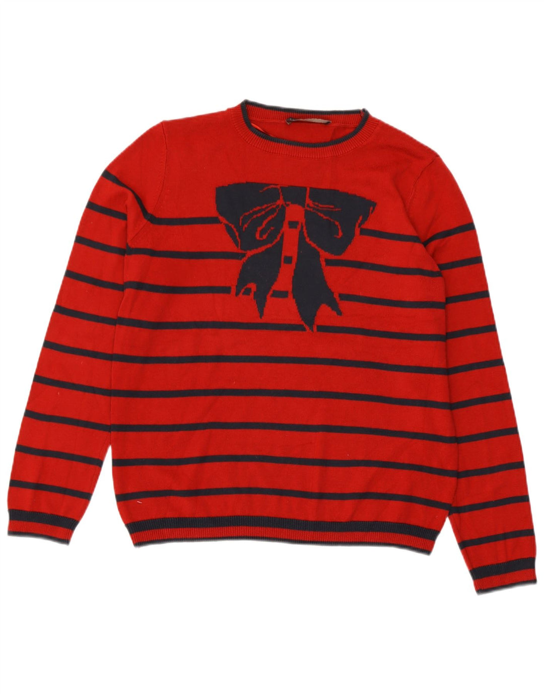 Marks & Spencer Damski sweter z okrągłym dekoltem, UK 14, duże czerwone paski
