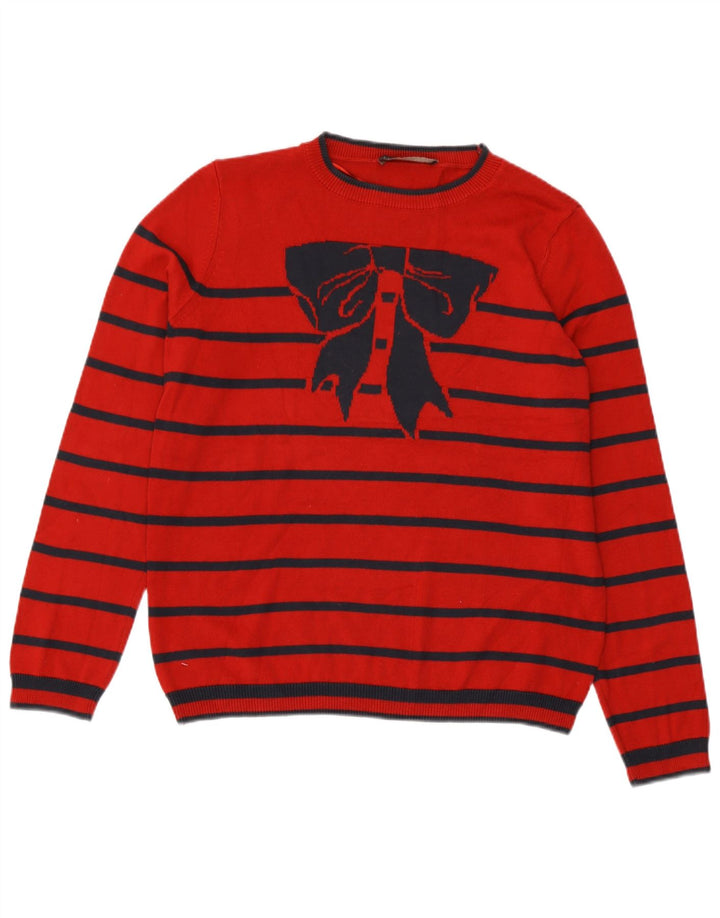 Marks & Spencer Damski sweter z okrągłym dekoltem, UK 14, duże czerwone paski