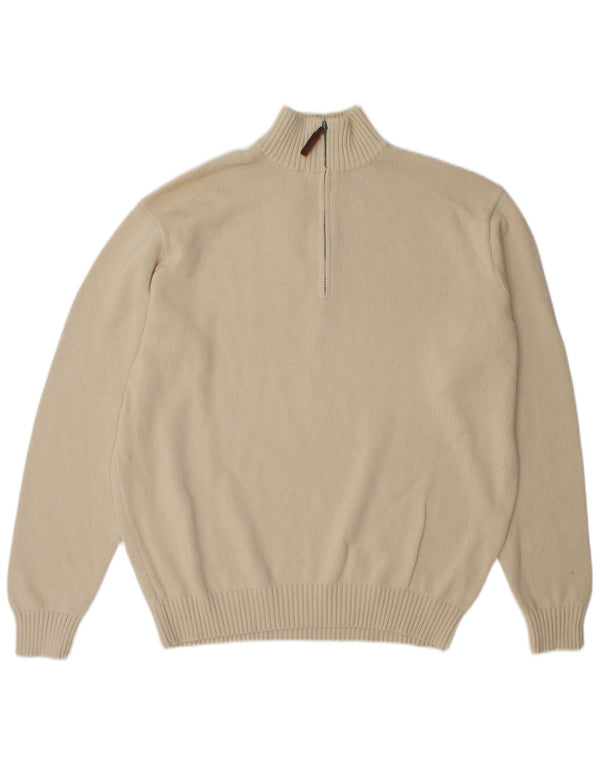 Męski sweter zapinany na zamek Brandy Melville XL, beżowy, bawełniany