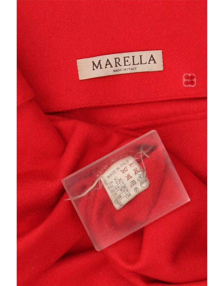 Marella Damski płaszcz oversize z podwójnymi piersiami UK 8 Small Red Wełna