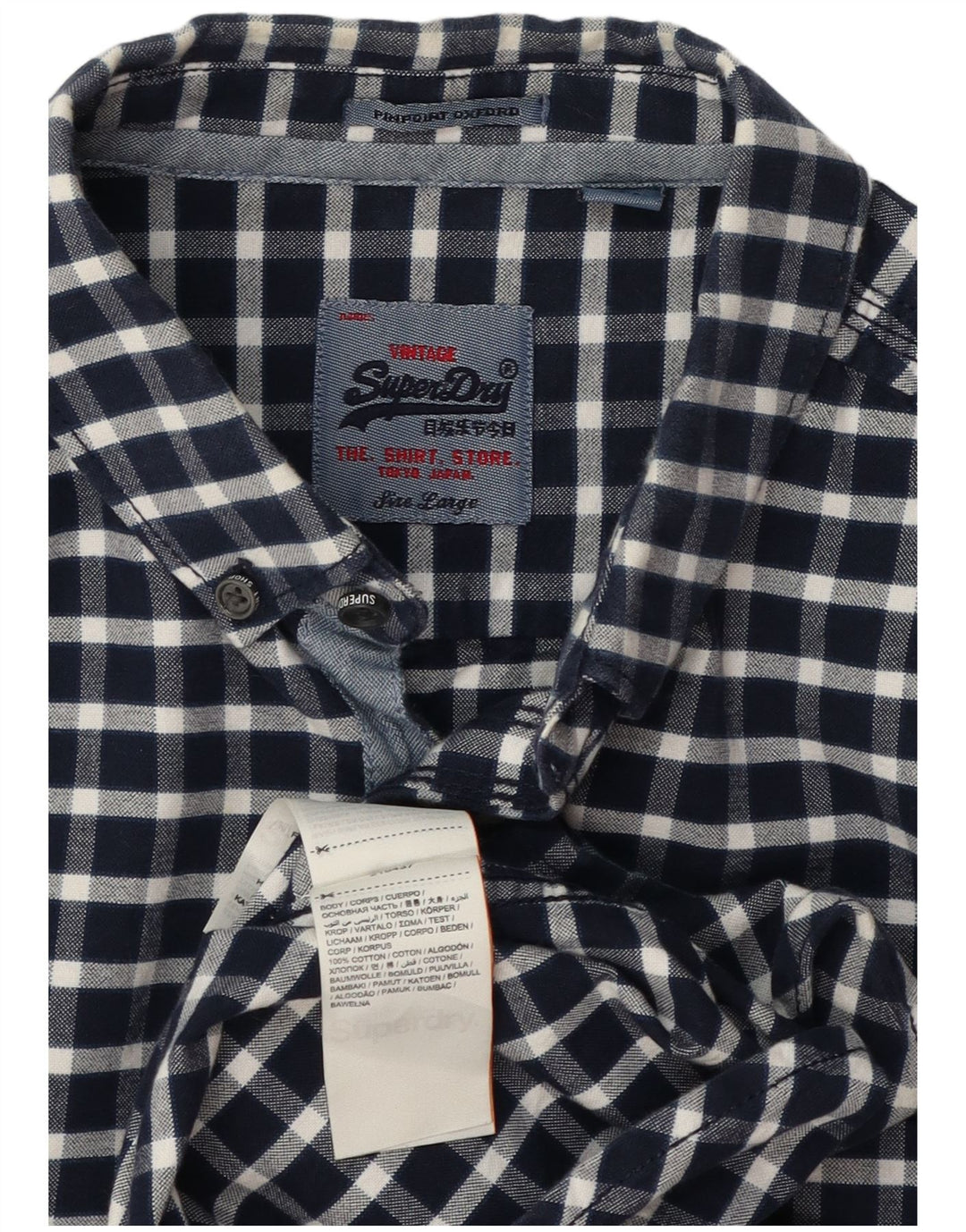 Koszula męska Superdry, duża, bawełniana, granatowa w kratkę