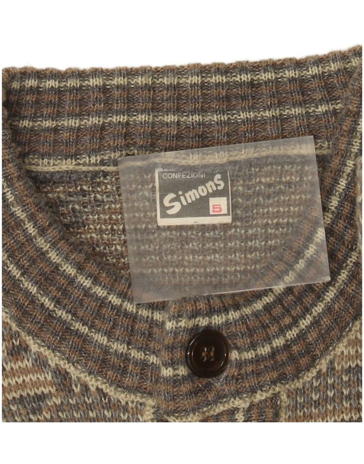 Sweter męski w stylu vintage, średnioszary, Fair Isle Wool