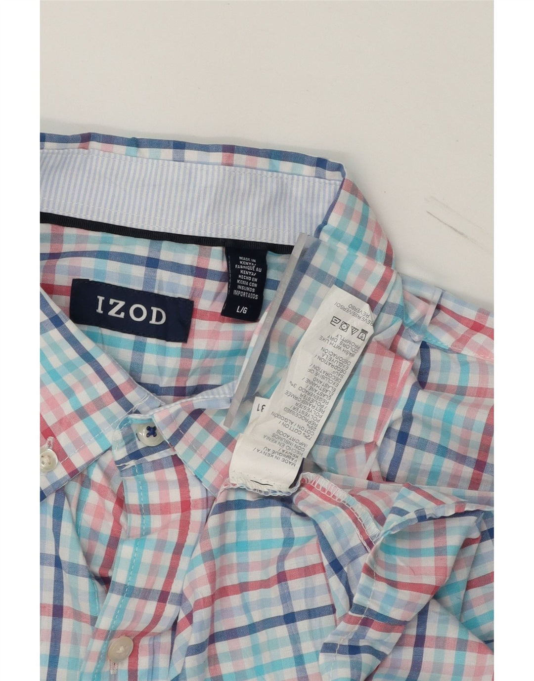 IZOD Mens Shirt Large Multicoloured Check Cotton Vintage Izod and Second-Hand Izod from Messina Hembry 
