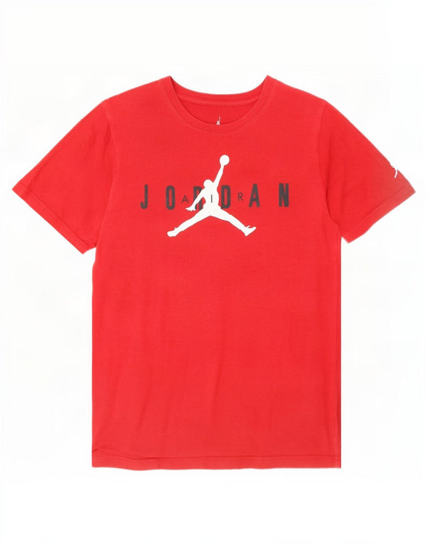 Chłopięcy T-shirt z grafiką Jordan, 13-14 lat, XL, czerwona, bawełniana