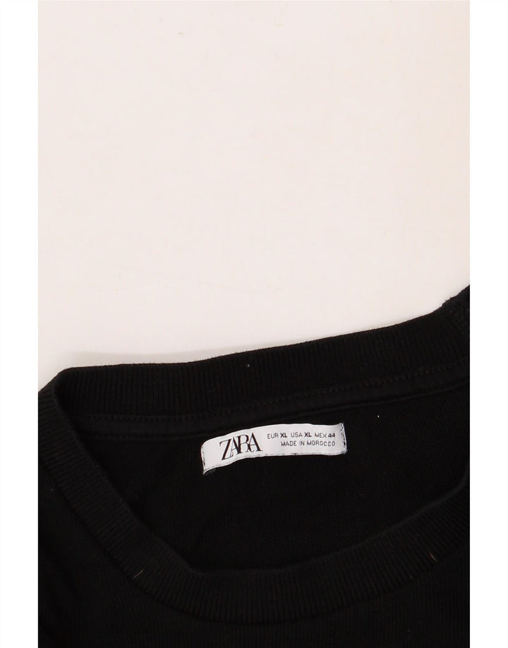 Męska koszulka T-shirt ZARA XL, czarna