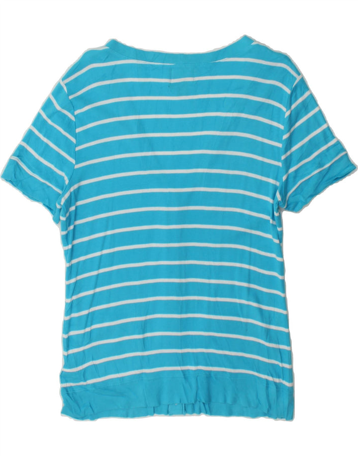 CHAPS Womens Cardigan Top UK 16 Large Blue Striped Cotton Vintage Chaps and Second-Hand Chaps from Messina Hembry 