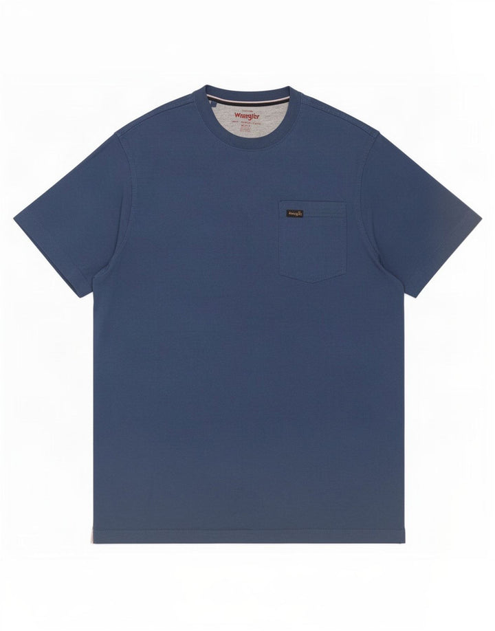 T-shirt męski Wrangler, bawełniany, średni niebieski