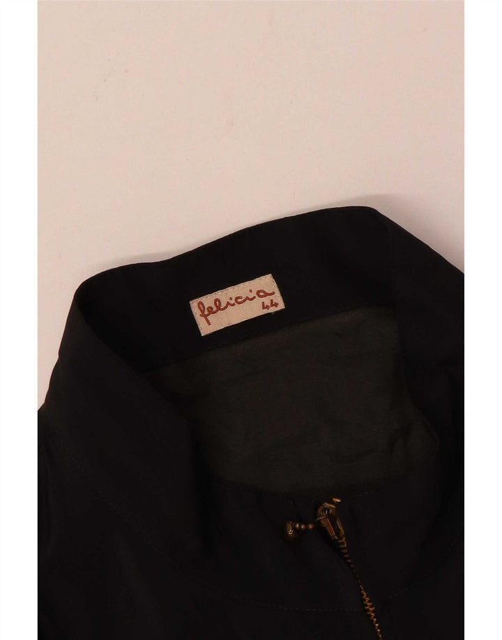 Damska kurtka bomberka Felicia z abstrakcyjnym wzorem, oversize, EU 44 XL, czarna