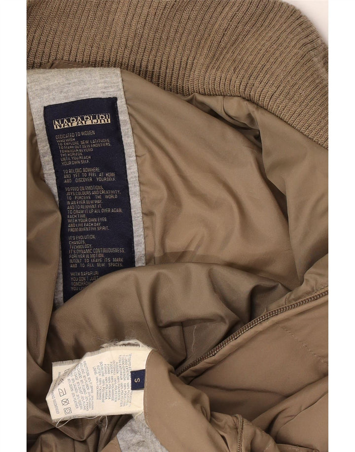 Damski płaszcz ocieplany Napapijri UK 10, mały, brązowy, poliester