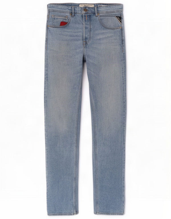 Replay Męskie Grover Straight Jeans W31 L35 Niebieski