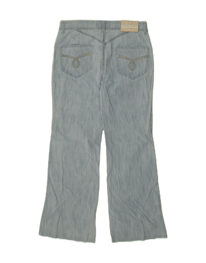 TRUSSARDI Womens Bootcut Casual Trousers W30 L29  Blue Cotton Vintage Trussardi and Second-Hand Trussardi from Messina Hembry 