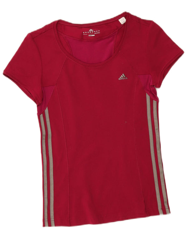 Adidas Damska koszulka Climacool Top UK 12 Średni Czerwony Poliester Sport