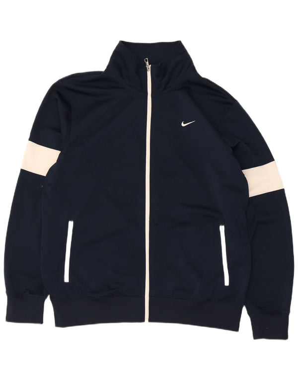 Nike Mens Regular Fit Tracksuit Top Jacket Large Navy Blue Colourblock