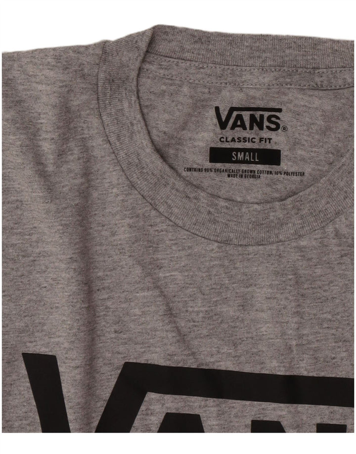 Męski T-shirt Vans o klasycznym kroju z grafiką, mały, szary, bawełniany