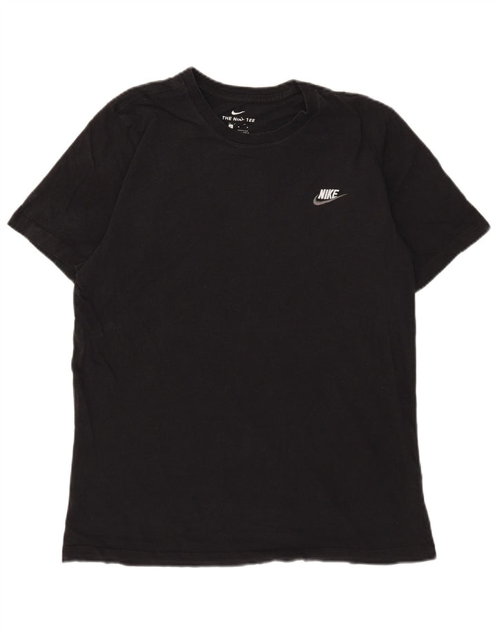 Męski T-shirt z grafiką Nike, średni czarny, bawełniany