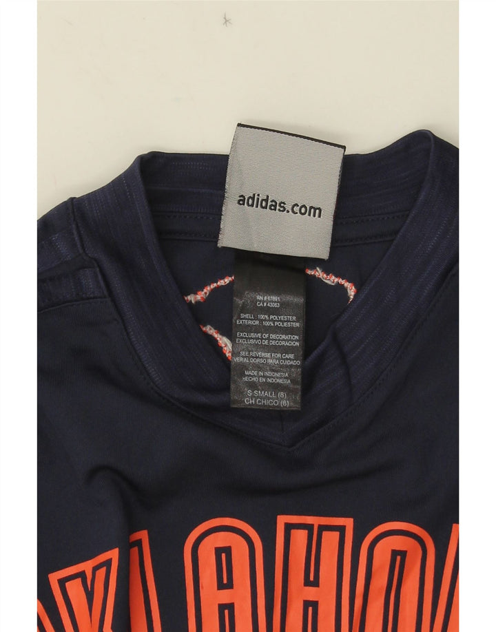 Chłopięca koszulka Adidas z grafiką z długim rękawem, 7-8 lat, mała, granatowa