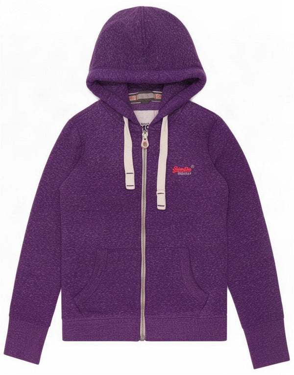 Damski sweter z kapturem i grafiką Superdry UK 10 Small Purple Flecked Cotton