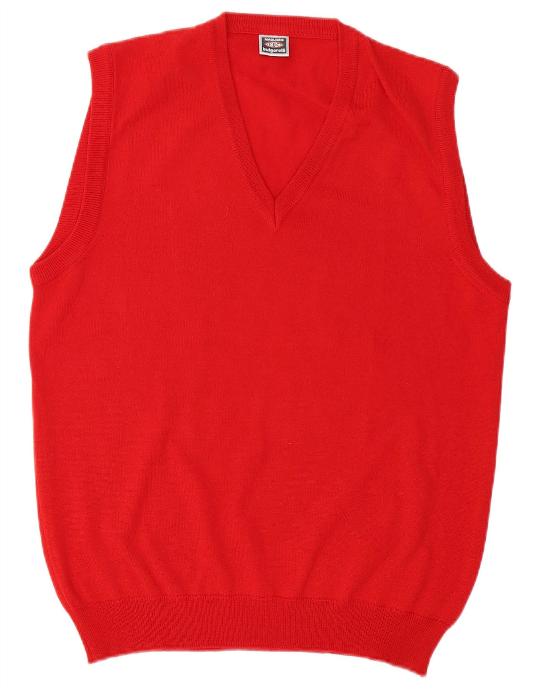MAGLIERIE Mens Vest Tank Top Medium Red Virgin Wool