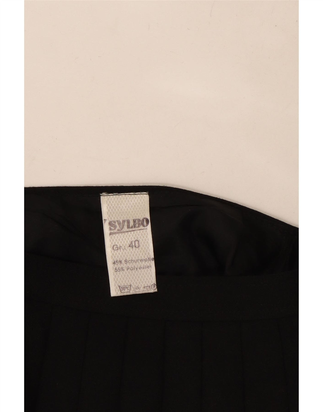 VINTAGE Damska plisowana spódnica z wysokim stanem EU 40 Medium W26 Czarna wełna