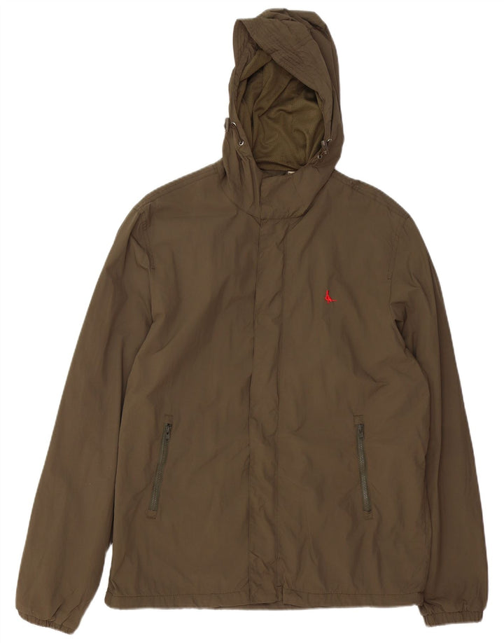 Męska kurtka przeciwdeszczowa z kapturem JACK WILLS UK 40, duża, nylon khaki