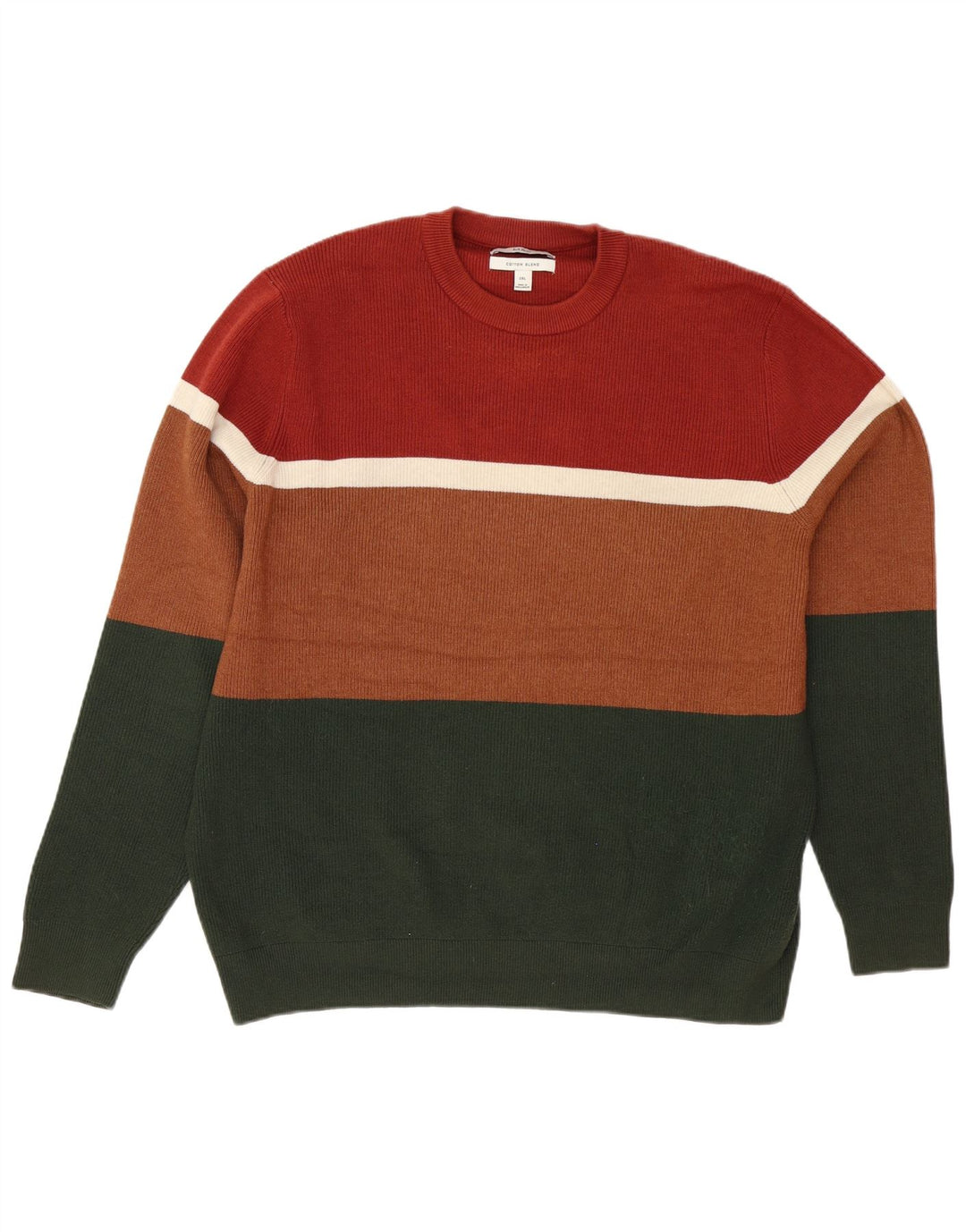 Marks & Spencer Męski sweter z okrągłym dekoltem 2XL, wielokolorowy, z blokami kolorów