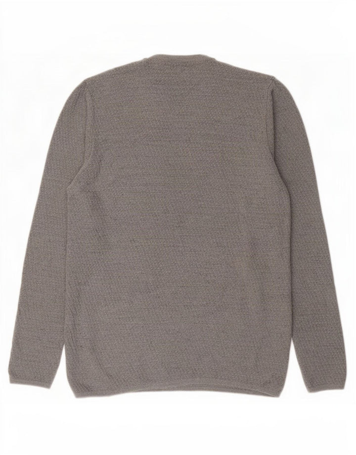 Męski sweter z okrągłym dekoltem Zara, duży, szary, wiskoza