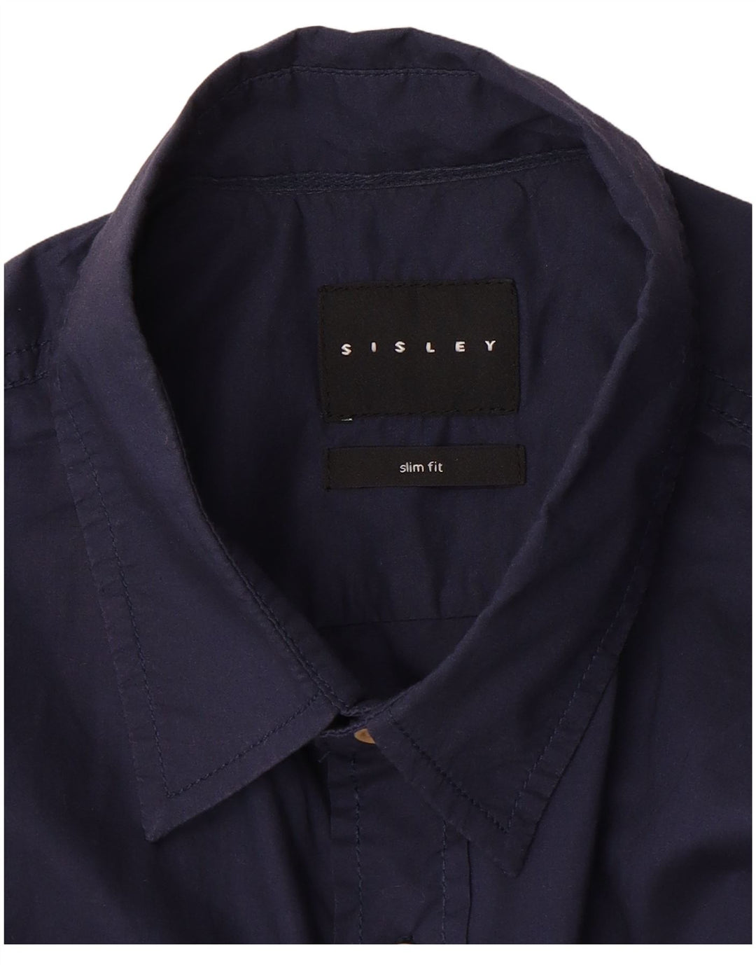 Koszula męska Slim Fit z krótkim rękawem Sisley, średni granat