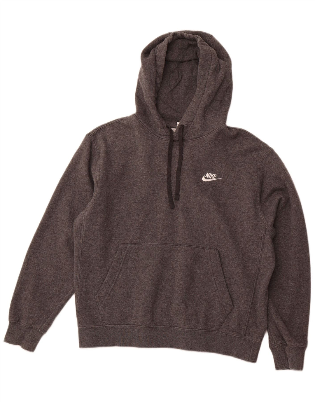 NIKE Womens Oversized Hoodie Jumper UK 14 Medium Grey Cotton
