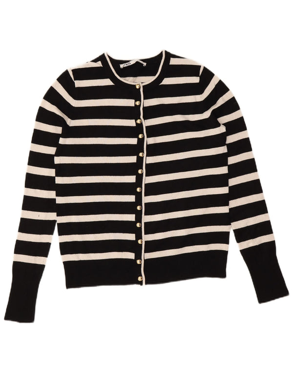 Sweter damski Zara Cardigan UK 10 Small Black Striped Wiskoza