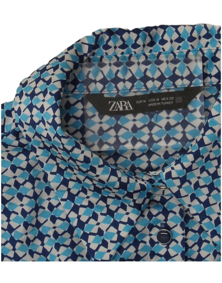 Koszula damska Zara UK 14 Średnioniebieski geometryczny