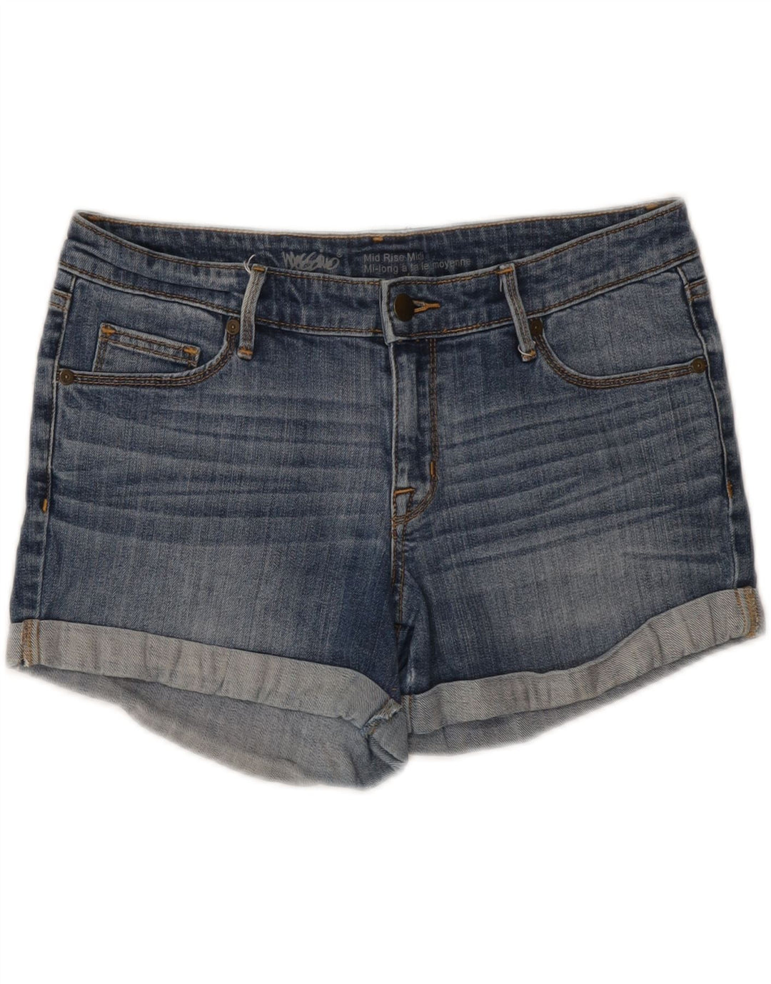 MOSSIMO Womens Mid Rise Denim Shorts US 8 Medium W32  Blue Cotton Vintage Mossimo and Second-Hand Mossimo from Messina Hembry 