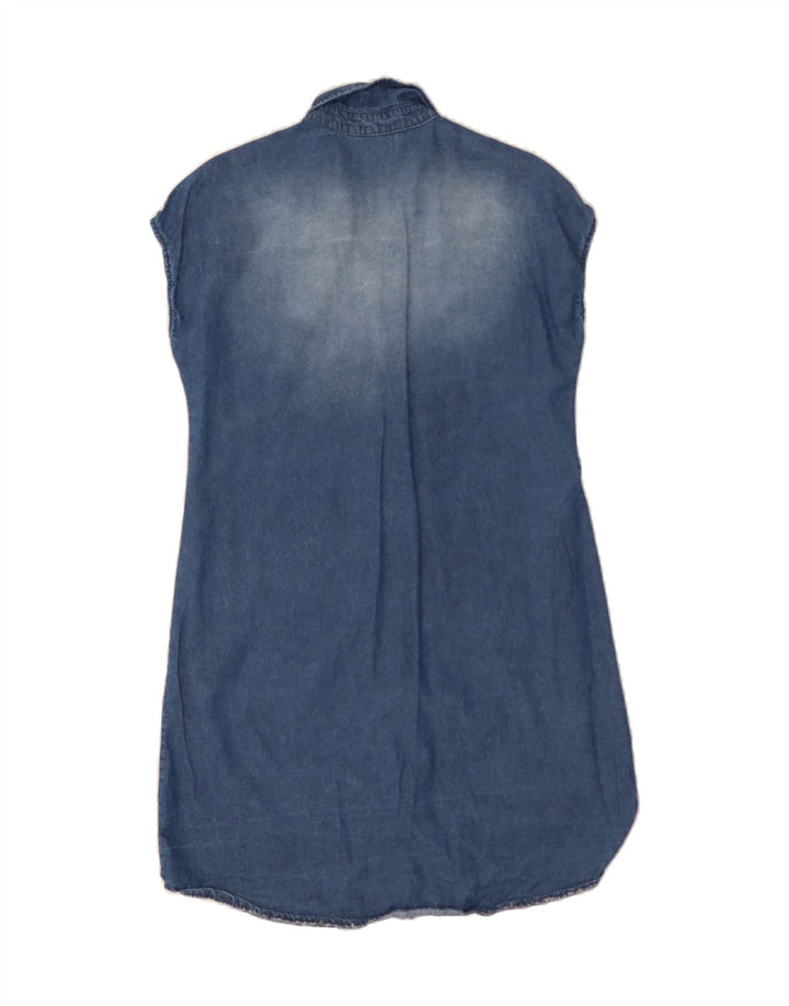 VINTAGE Womens Denim Dress UK 14 Medium Blue Vintage Vintage and Second-Hand Vintage from Messina Hembry 