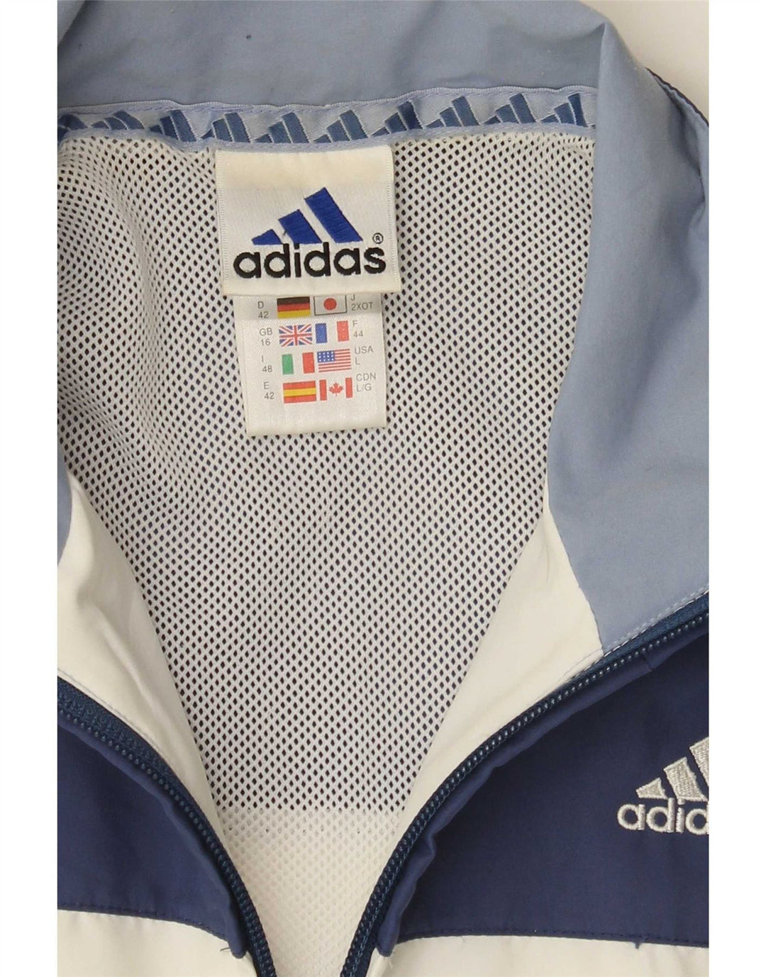 Damska bluza dresowa Adidas Oversize UK 16, duża, biała, z blokami kolorów