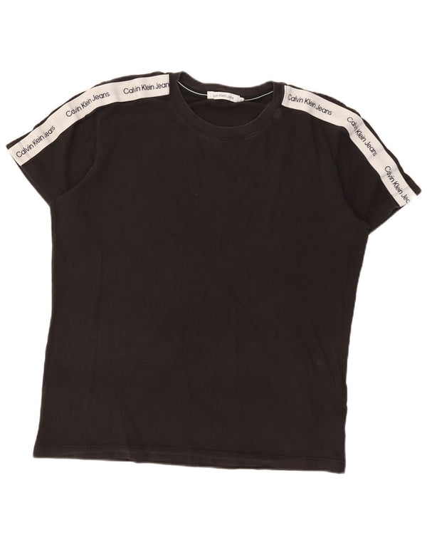 Męska koszulka z grafiką Calvin Klein Jeans Top XL, czarna, bawełniana, klasyczna