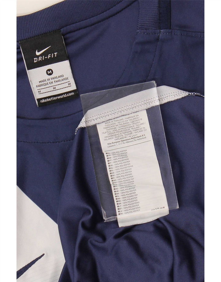 Męska koszulka Nike Dri Fit z grafiką, średnia, granatowa, z blokami kolorów