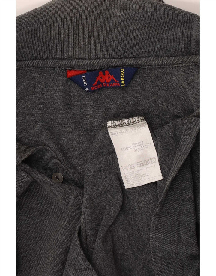 Męska koszulka polo Kappa, duża, szara, bawełniana