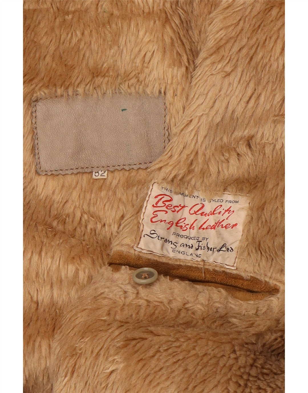Vintage męska kurtka shearling IT 52 XL brązowa skóra