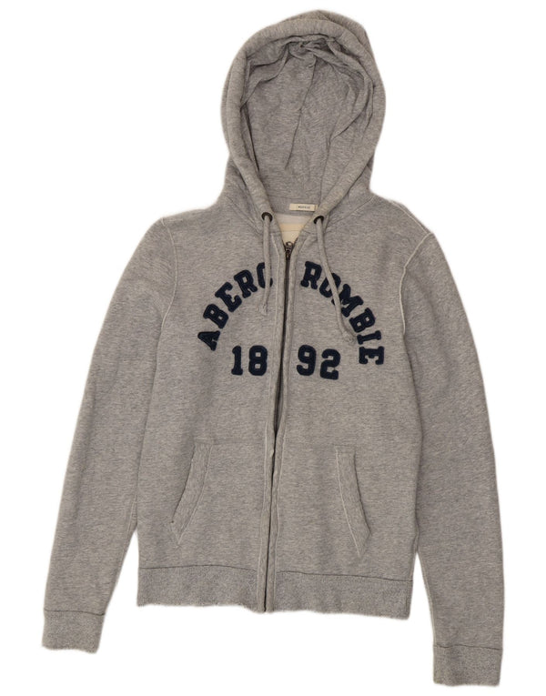 Damski sweter z kapturem i zamkiem błyskawicznym Abercrombie & Fitch, UK 14, średni szary
