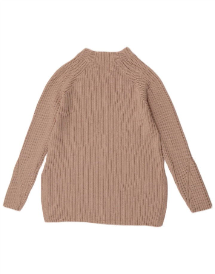 Marks & Spencer Damski sweter z golfem XS, beżowy, bawełniany