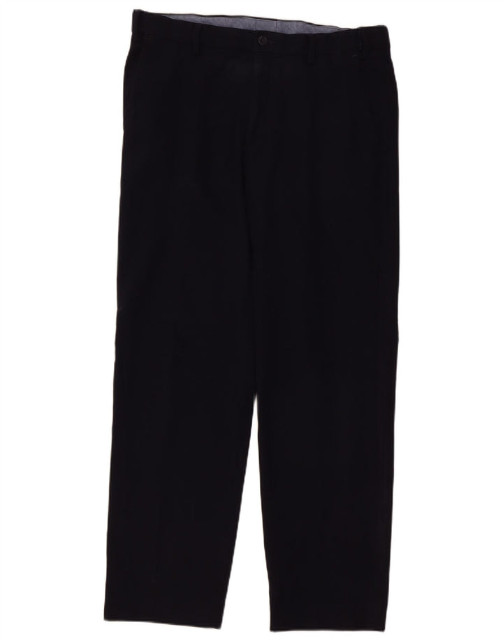 Męskie spodnie garniturowe Marks & Spencer Straight Regular W34 L31 Granatowe