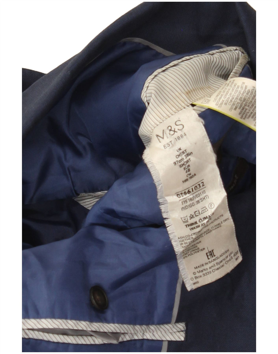 Marks & Spencer Męska marynarka zapinana na 2 guziki EU 48, średni granat