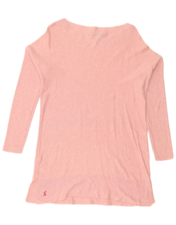 Damski sweter oversize Joules z dekoltem w łódkę, UK 12, średni różowy, bawełniany