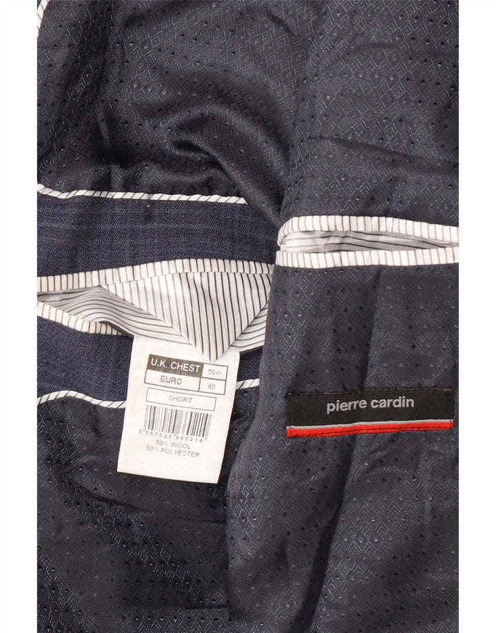 Męska marynarka Pierre Cardin zapinana na 2 guziki UK 50 5XL Granatowa kratka