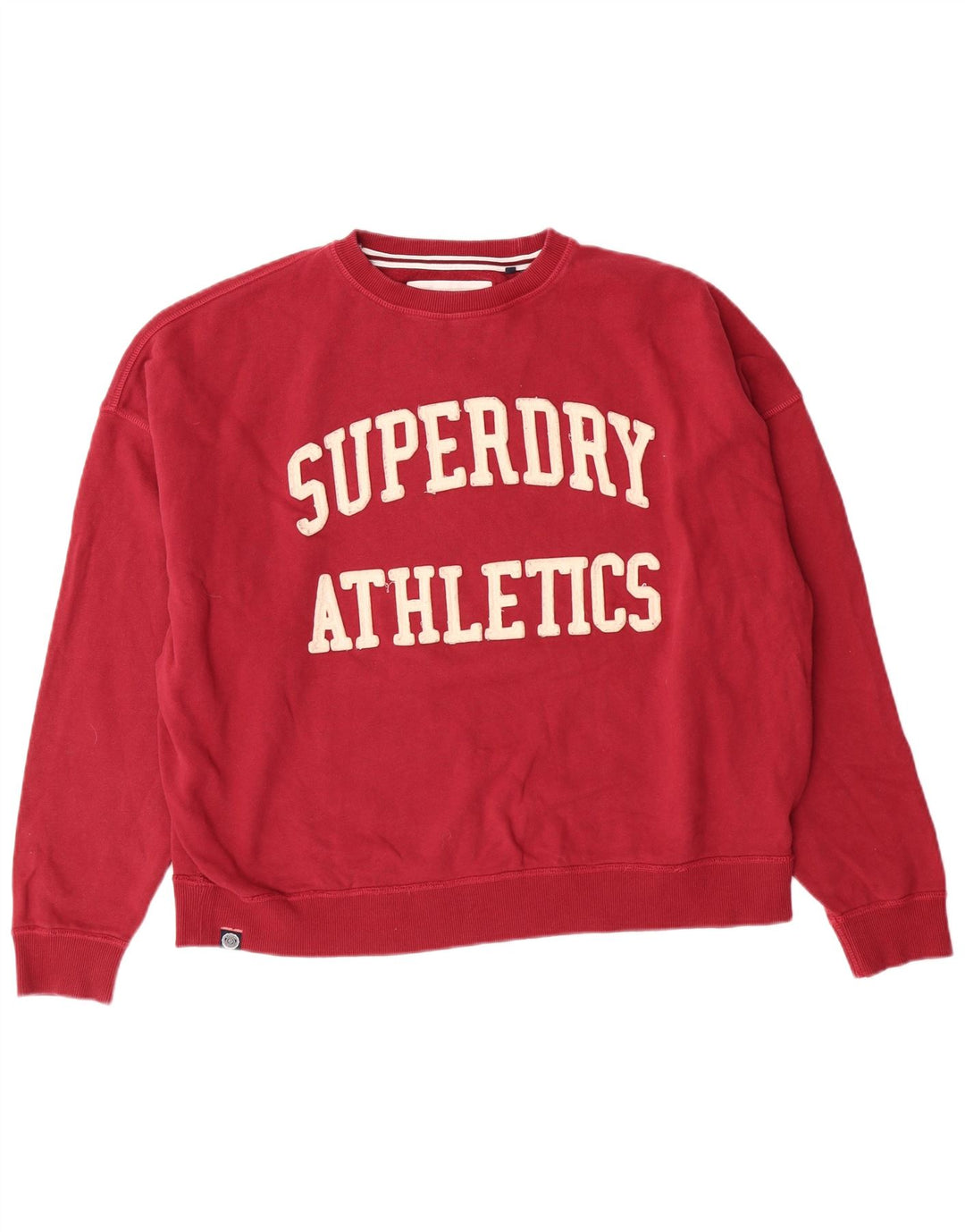 SUPERDRY Damski sweter oversize z grafiką UK 12, średni burgund