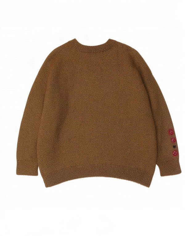 Damski sweter z okrągłym dekoltem Niki Line UK 18 XL Khaki Moher w paski