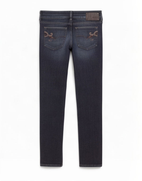 Damskie jeansy Diesel z niską talią, przycięte W27 L25, granatowe, bawełniane