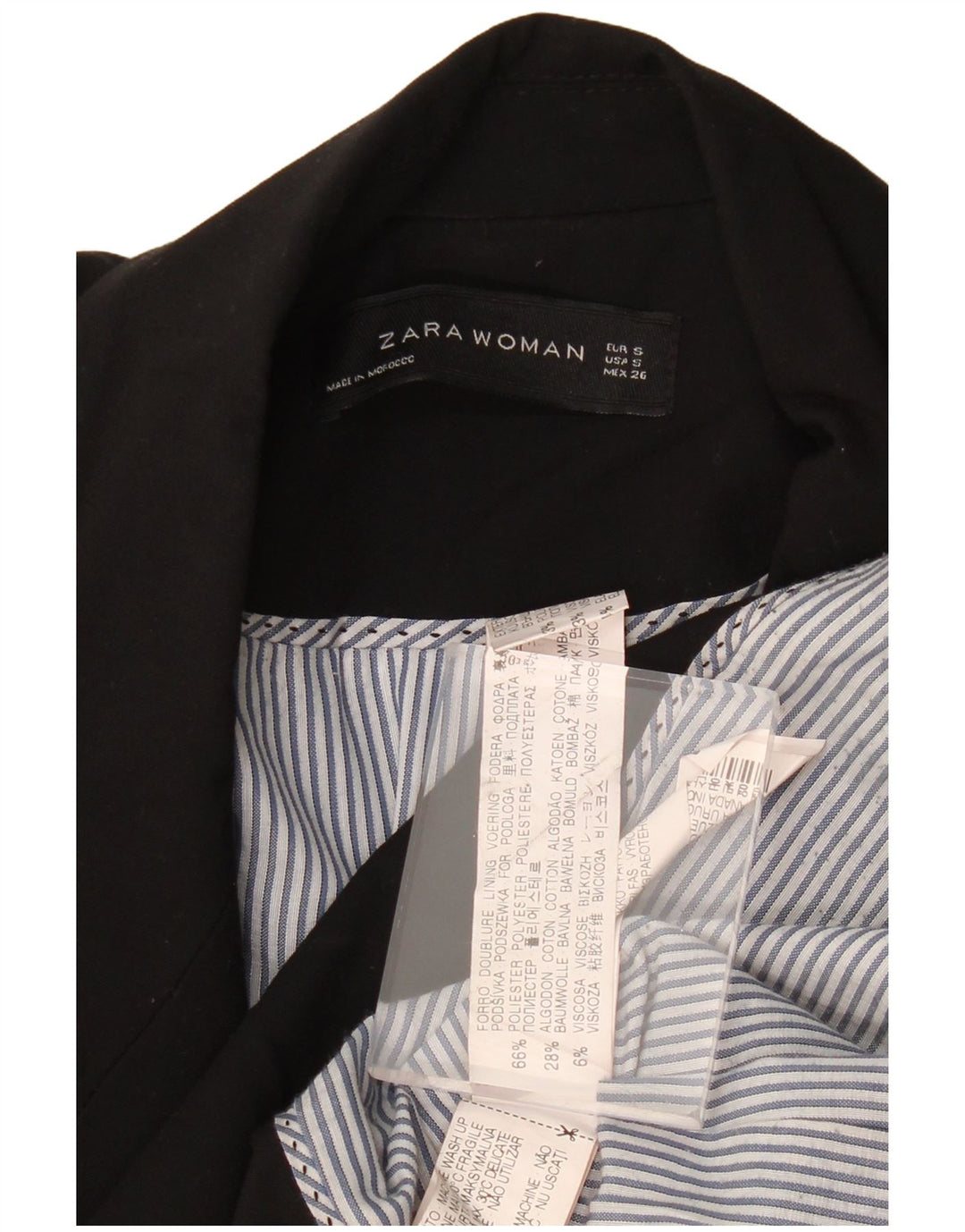 Damska marynarka ZARA zapinana na 1 guzik UK 10, mała, czarna, poliester