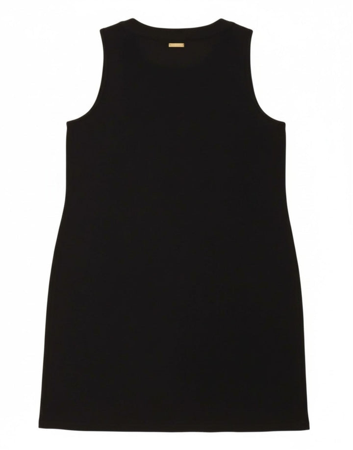 MICHAEL KORS Womens Sleeveless Shift Dress UK 14 Large Black Polyester