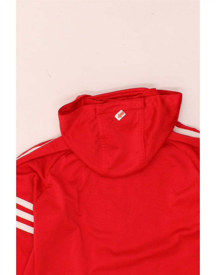ADIDAS Boys Graphic Zip Hoodie Sweater 7-8 Years Red Polyester Vintage Adidas and Second-Hand Adidas from Messina Hembry 
